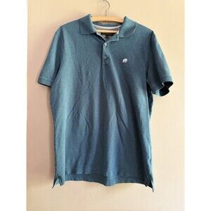 Banana Republic Mens Large Oceanic Blue Polo Shirt Elephant Logo Cotton Pique